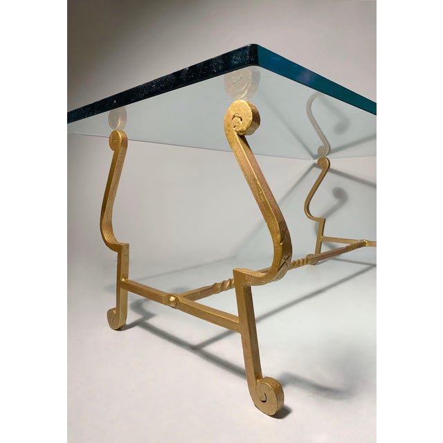 Mid 20th Century Deco Gilt Wrought Iron Petite Scale Continental Coffee Table For Sale - Image 5 of 5
