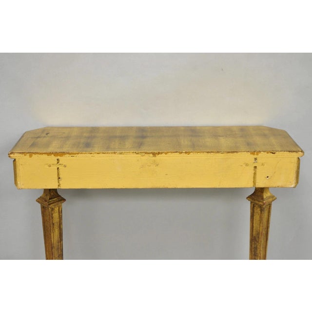 Vintage Italian Venetian Hollywood Regency Gold Gilt Small Wall Console Table For Sale - Image 14 of 18
