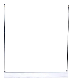 Italian Alabaster Rectangular Pendant Light With Chrome Fittings
