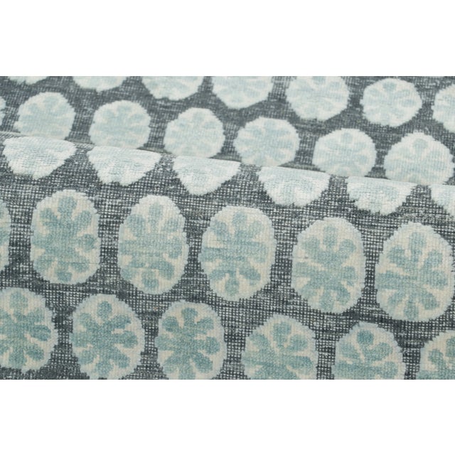 2020s Contemporary Block Print Floral Natural Silk Runner by Rug & Kilim, India For Sale - Image 5 of 8