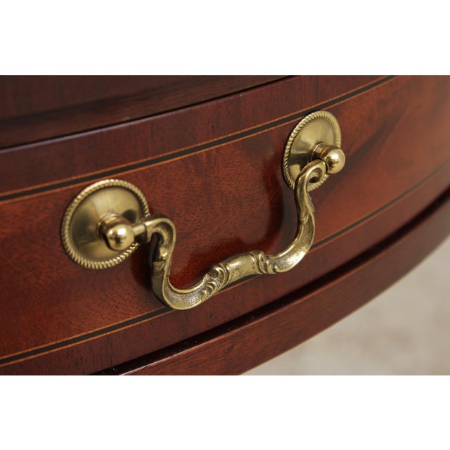 Baker Round Mahogany Pedestal Drum Table For Sale - Image 12 of 16