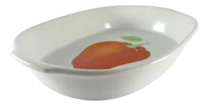 12" Neiman Marcus Limoges France Hand Painted Vegetable Red Orange Bell Pepper Pimento Oval Baker
