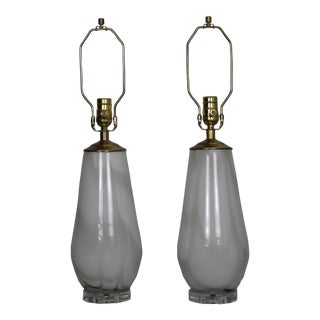 Mid 20th Century Venini Influence Murano Lamps - a Pair For Sale