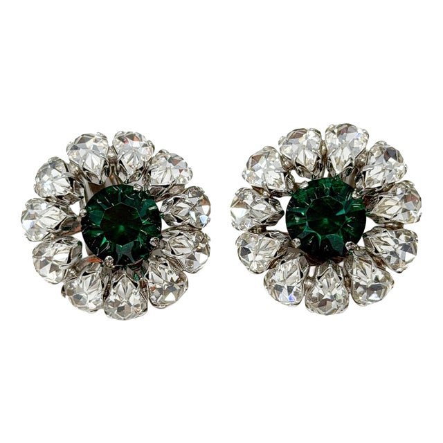 Vintage Flower Earrings from Christian Dior, 1963, Set of 2 For Sale