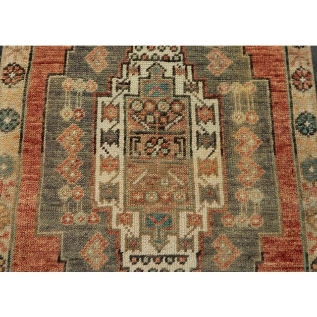 Turkish Mini Rug Oriental Hand Knotted Vintage Rug 1'8" x 3'6" #21178 For Sale - Image 4 of 8