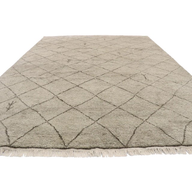 Earth-Tone Moroccan Area Rug - 09'04 X 12'01 For Sale - Image 4 of 10