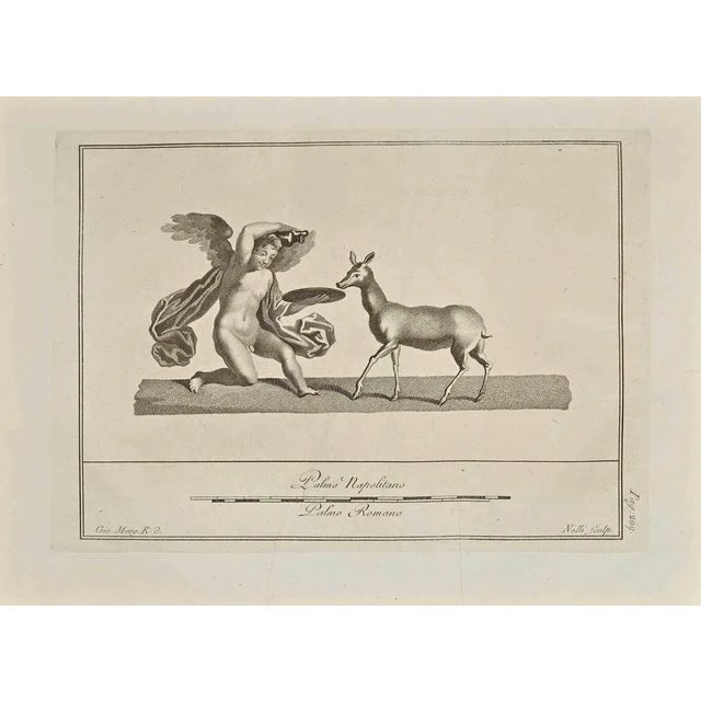 Ancient roman fresco from the series "antiquities of herculaneum", is an original etching on paper realized by giovanni...