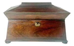 19th Century Rosewood and Brass Tea Caddy From Saint Croix