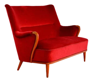 Vintage Swedish Art Moderne Settee Sofa