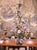 Early 20th Century French Floral Porcelain and Iron Three-Light Chandelier For Sale - Image 9 of 11