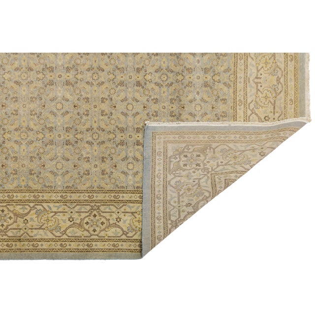 Modern Modern Tabriz Designed Wool Rug Handmade in Pale Blue For Sale - Image 3 of 11