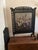 Beautiful Vintage Victorian Fireplace Ebony Screen featuring a Hand painted Floral Arrangement on Canvas.