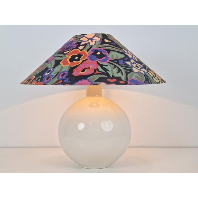 White Vintage White Ceramic Sphere Table Lamp, 1970s For Sale - Image 8 of 12