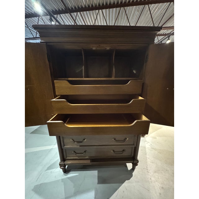 Vintage Thomasville Greek Key Armoire in the Hollywood Regency Style, C. 1970s For Sale - Image 9 of 18