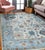 8x10 Ivory Hand-Knotted Wool Sky Blue Border Classic Traditional Carpet Rug For Sale In New York - Image 6 of 7