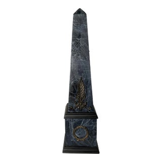 Neoclassical Faux Marble Obelisk For Sale