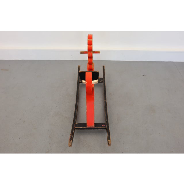 Mid-Century Wooden Rocking Horse For Sale - Image 6 of 10