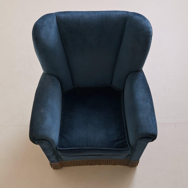 Danish Lounge Chair with Original Upholstery + Fringe, 1960s - 2 Available For Sale In Chicago - Image 6 of 11