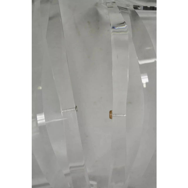 Transparent Mid Century Sculptural Lucite Double Pedestal Dining Desk Table Bases - A Pair For Sale - Image 8 of 12