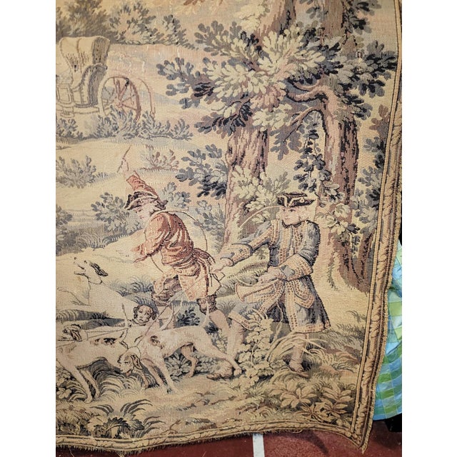 1930s French Country Scene Tapestry For Sale - Image 9 of 9