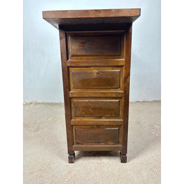 Brown Castilian Rustic Cabinet Chest With One Drawer, 1940s For Sale - Image 8 of 10