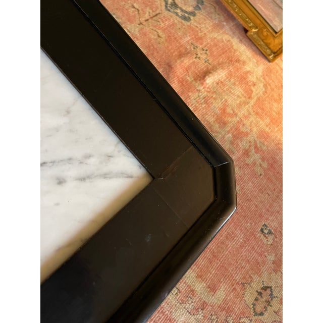 Maison Jansen Black Lacquered Coffee Table With Carrera Marble Inset ...