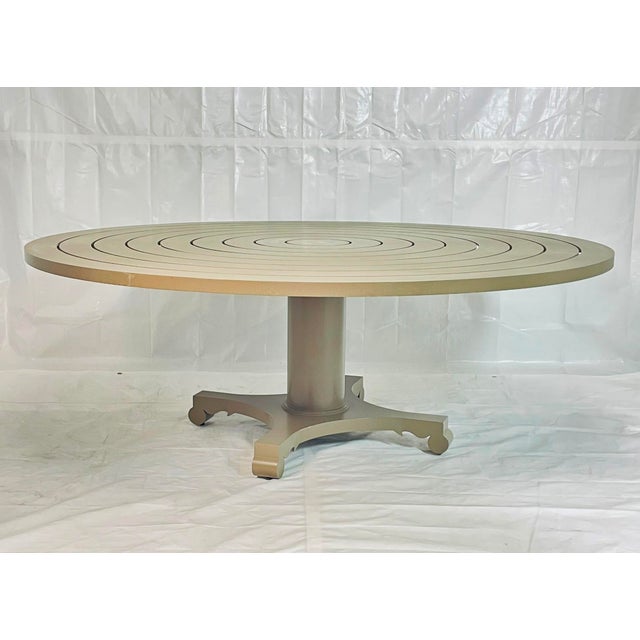 2000 - 2009 McKinnon & Harris “Albemarle" Round Outdoor Dining Table in Cast Aluminum, Attributed For Sale - Image 5 of 18