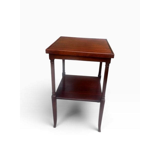 1950s Vintage Mahogany Two-Tier Side Table With Gallery Top For Sale - Image 5 of 9