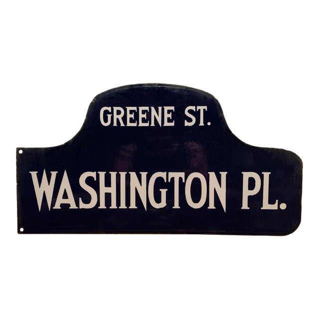 Vintage Greenwich Village New York City Enamel Street Sign For Sale