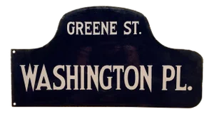 Vintage Greenwich Village New York City Enamel Street Sign