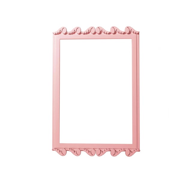 Contemporary Fleur Home Garden District Laurel Rectangle Mirror in Pink Punch, 36x48 For Sale - Image 3 of 3