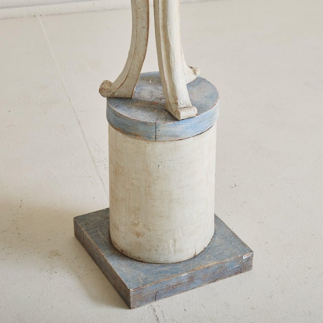 19th Century French Charles X Ivory + Blue Wooden Pedestal, 19th Century - 2 Available For Sale - Image 5 of 6