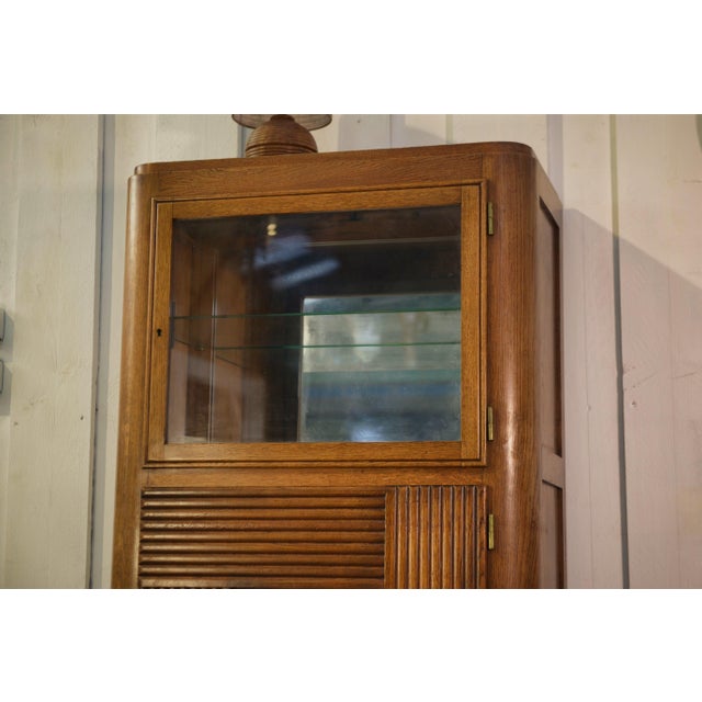 Vintage Oak Display Cabinet by Charles Dudouyt, 1950s For Sale - Image 12 of 14