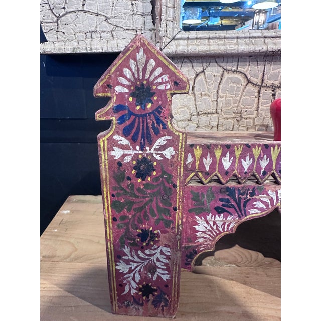 1950s Folk Art Painted Shelf or Stand For Sale - Image 4 of 12