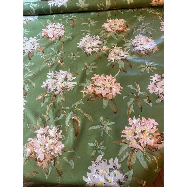 1980s 8 Yards Green Floral Fabric From Brunschwig & Fils For Sale - Image 5 of 5