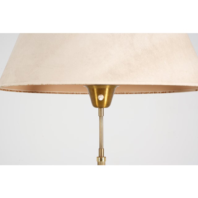 Gold Swedish Floor Lamp in Brass and Wood from AB Armaturhantverk, 1950 For Sale - Image 8 of 11