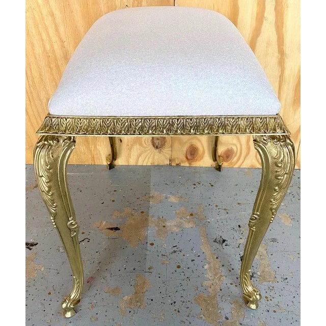 20th Century French Neoclassical Bronze Benches /Ottomans Kravet Cashmere Upholstery - a Pair For Sale - Image 11 of 11