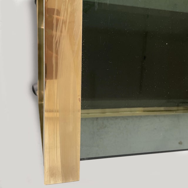 Metal Italian Modern Brass and Smoked Glass Bar Cart, 1970s For Sale - Image 7 of 13