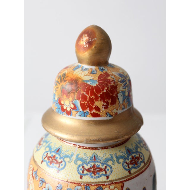 Vintage Chinese Famille Rose Porcelain Ginger Jar With Birds & Peonies For Sale - Image 10 of 11
