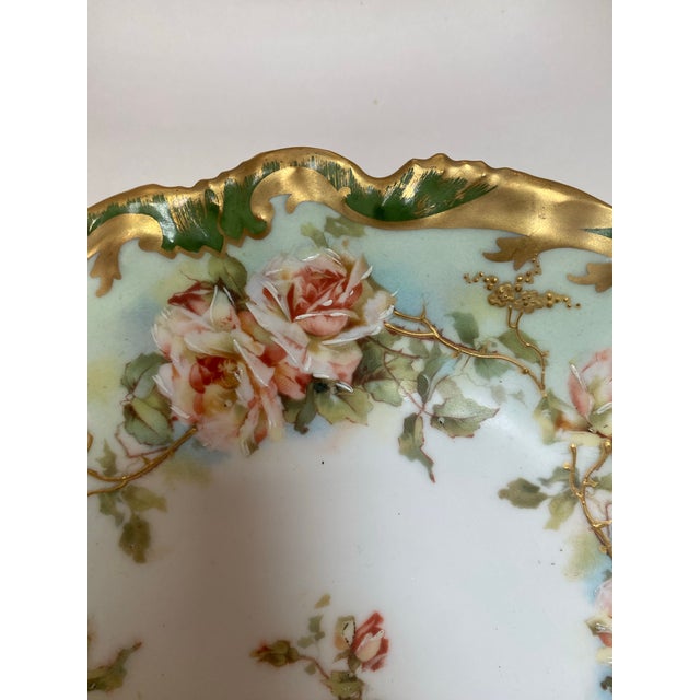 French Limoges Hand Painted Porcelain Plate, France, C. 1910 For Sale - Image 3 of 8