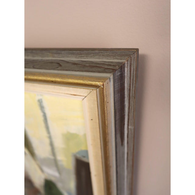 Paint 1961 Mid-Century Modern 'The Window Seat' Vintage Original Swedish Expressive Figurative Portrait Oil Painting, Framed For Sale - Image 7 of 12