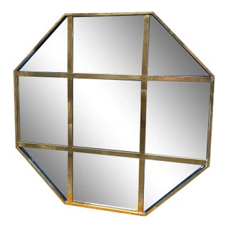 1970’s Mid Century Modern Octagonal Oversized Wall Mirror For Sale