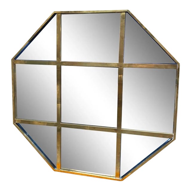 1970’s Mid Century Modern Octagonal Oversized Wall Mirror For Sale