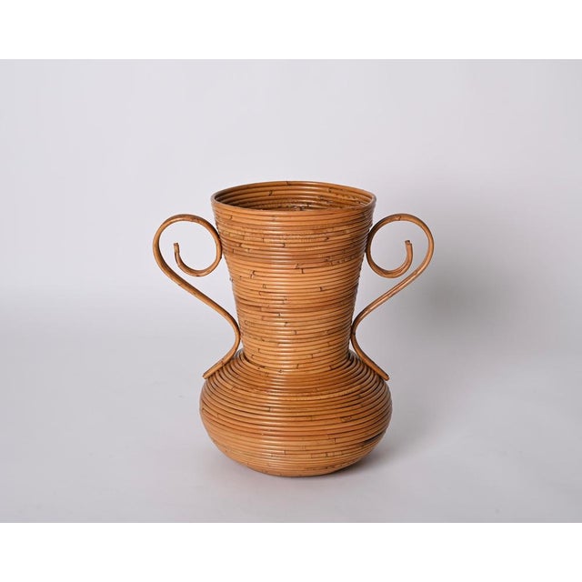 Bamboo and Rattan Vase by Vivai del Sud, Italy, 1970s For Sale - Image 10 of 17