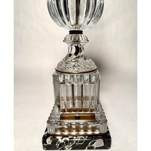 Metal Mid 20th Century Pair of Paul Hanson for Baccarat Crystal Table Lamps For Sale - Image 7 of 9