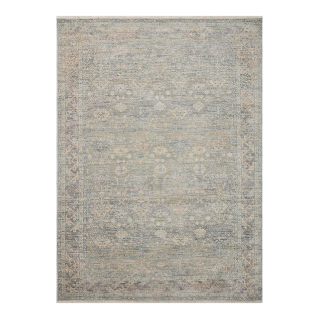 Angela Rose x Loloi Blake Rug Sky / Beige 6'-7" x 9'-10" Area Rug For Sale