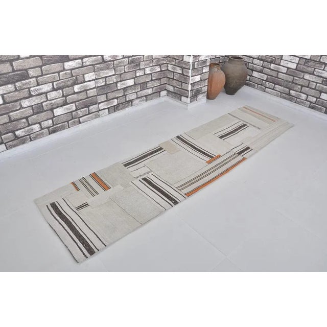 Beige Stripe Tribal Runner Rug, 1960s For Sale - Image 8 of 11