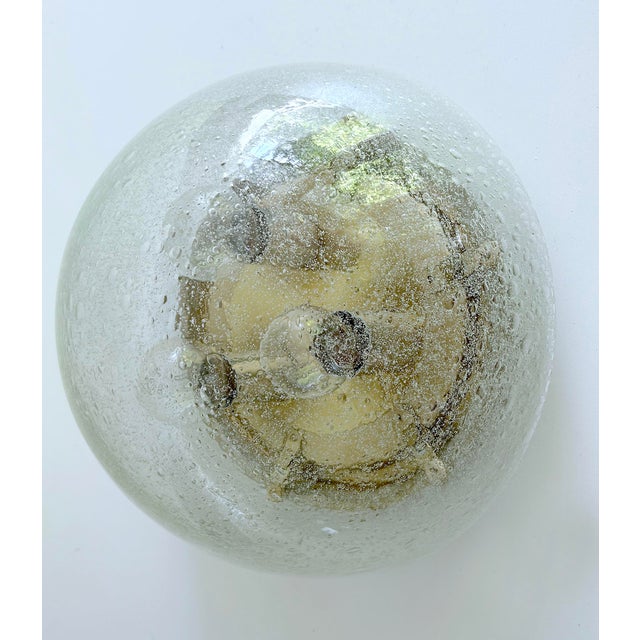 Mid-Century Modern Large Glass and Brass Ceiling Light from Limburg For Sale - Image 3 of 18