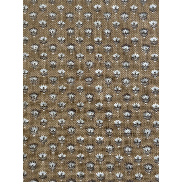 Warner House Small Scale Repeating Floral Print Fabric - Lilou / Honey 8 Yards For Sale - Image 4 of 4