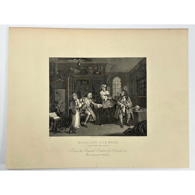 William Hogarth Antique Hogarth Steel Engravings: Marriage A La Mode, Set of 6 c. 1880 For Sale - Image 4 of 9